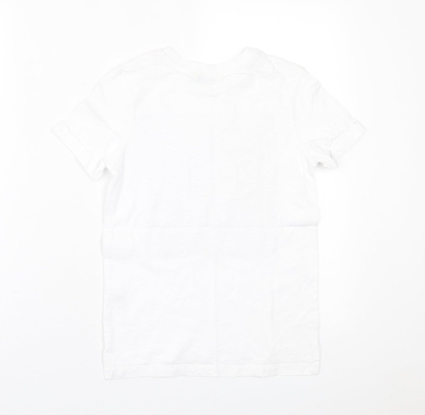 George Boys White  Cotton Basic T-Shirt Size 7-8 Years Crew Neck Pullover - Best Bro