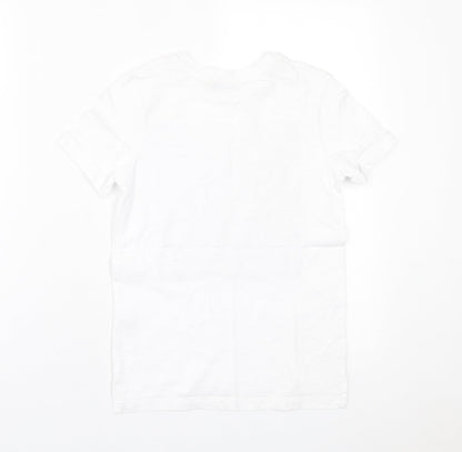 George Boys White  Cotton Basic T-Shirt Size 7-8 Years Crew Neck Pullover - Best Bro