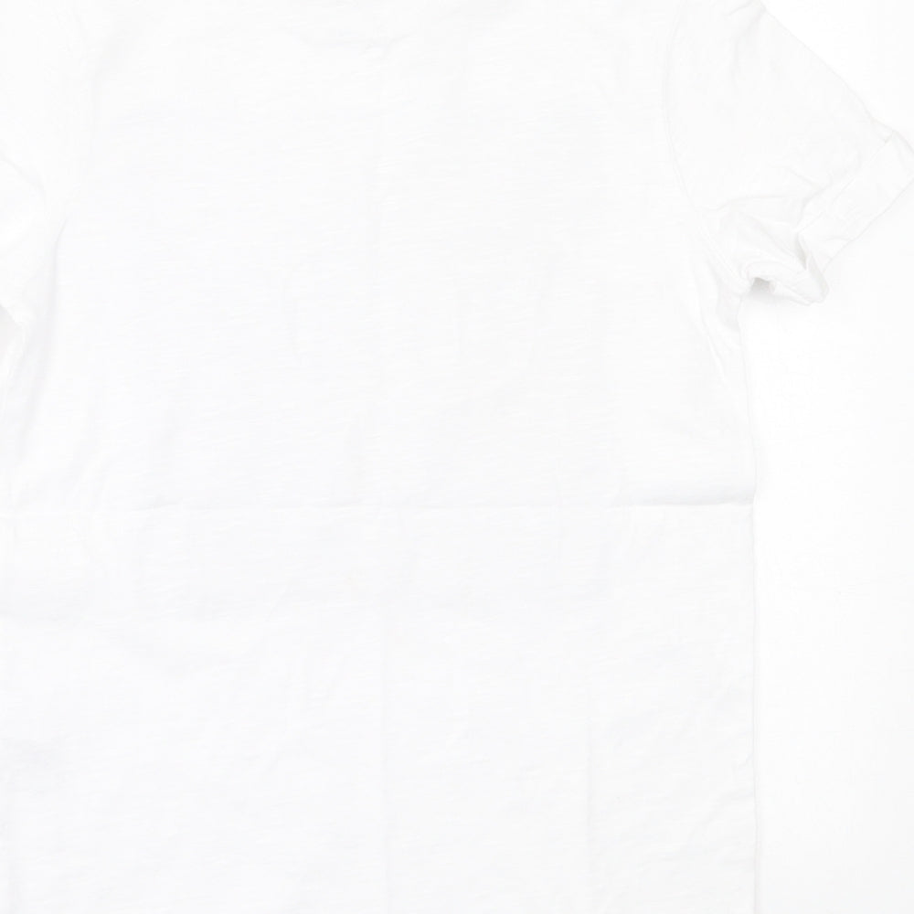 George Boys White  Cotton Basic T-Shirt Size 7-8 Years Crew Neck Pullover - Best Bro