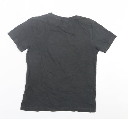 NEXT Boys Grey  Cotton Basic T-Shirt Size 8 Years Crew Neck Pullover
