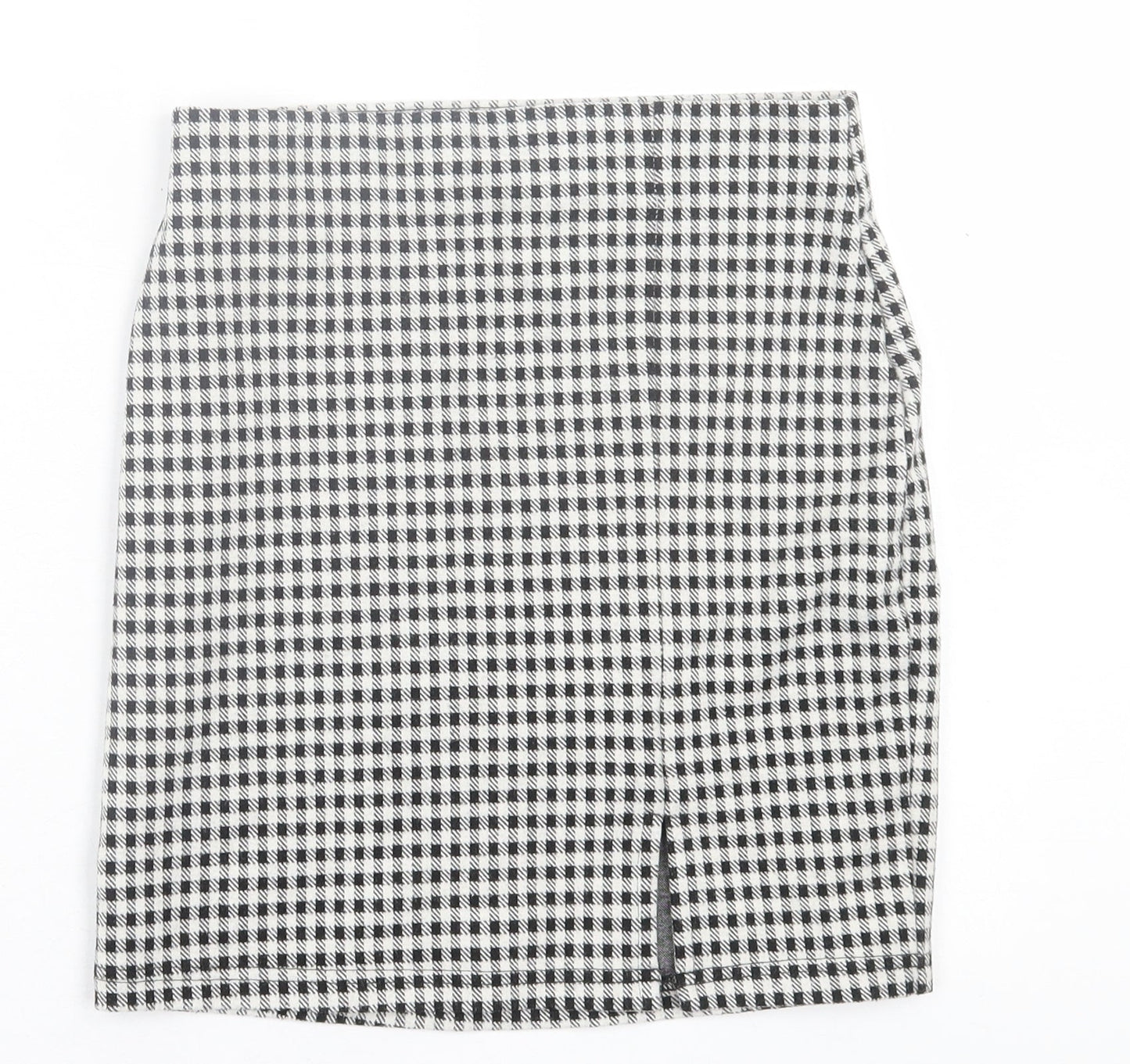 New Look Womens Grey Plaid Polyester Straight & Pencil Skirt Size 6