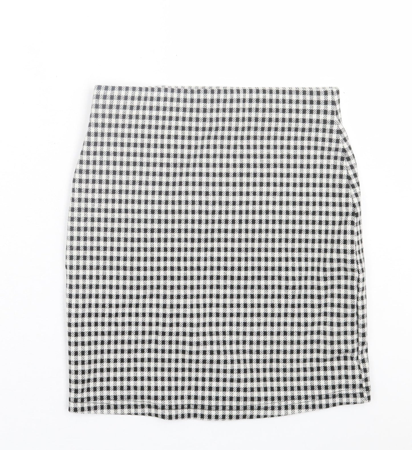 New Look Womens Grey Plaid Polyester Straight & Pencil Skirt Size 6