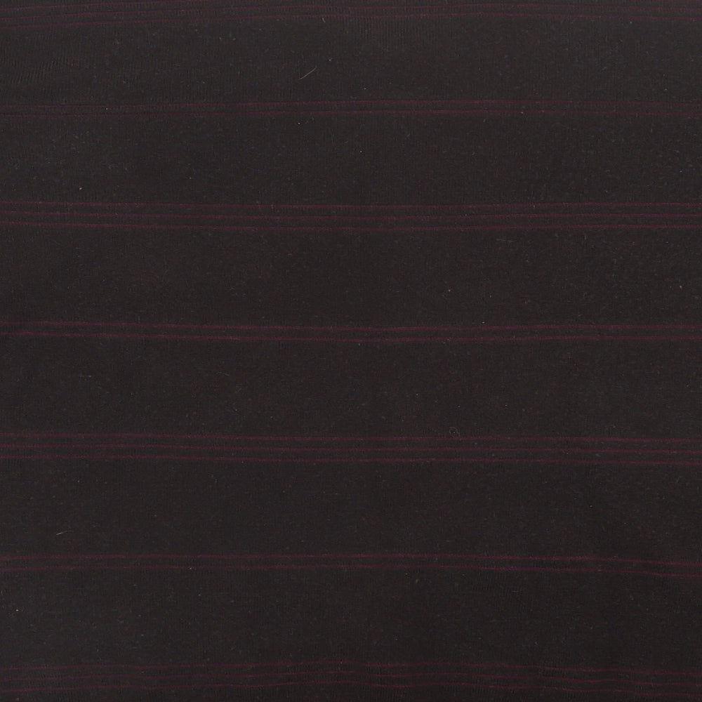 Blue Harbour Mens Brown V-Neck Striped Acrylic Pullover Jumper Size 2XL