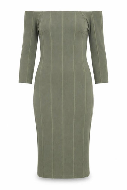 Miss Selfridge Womens Green  Polyester Bodycon  Size 8  Off the Shoulder Pullover