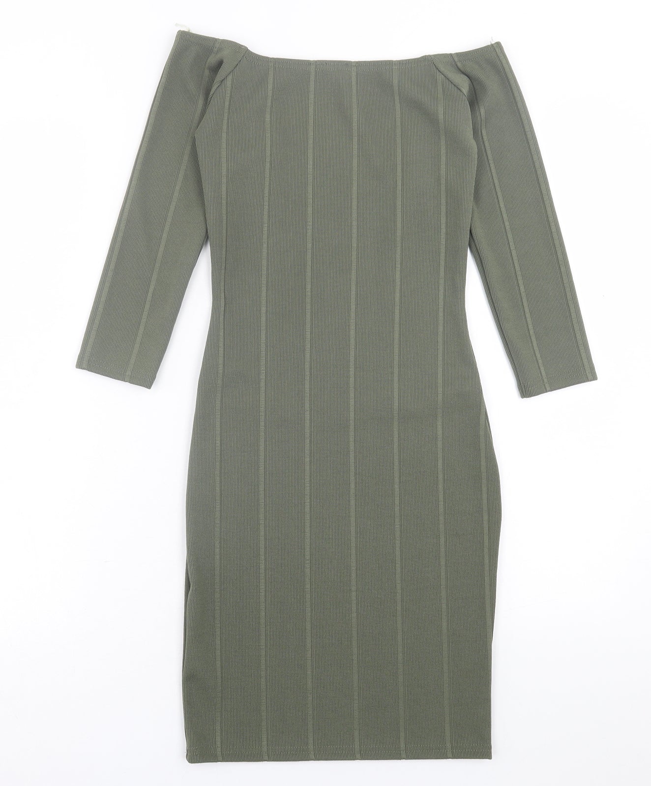 Miss Selfridge Womens Green  Polyester Bodycon  Size 8  Off the Shoulder Pullover