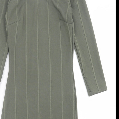 Miss Selfridge Womens Green  Polyester Bodycon  Size 8  Off the Shoulder Pullover