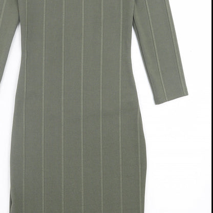 Miss Selfridge Womens Green  Polyester Bodycon  Size 8  Off the Shoulder Pullover