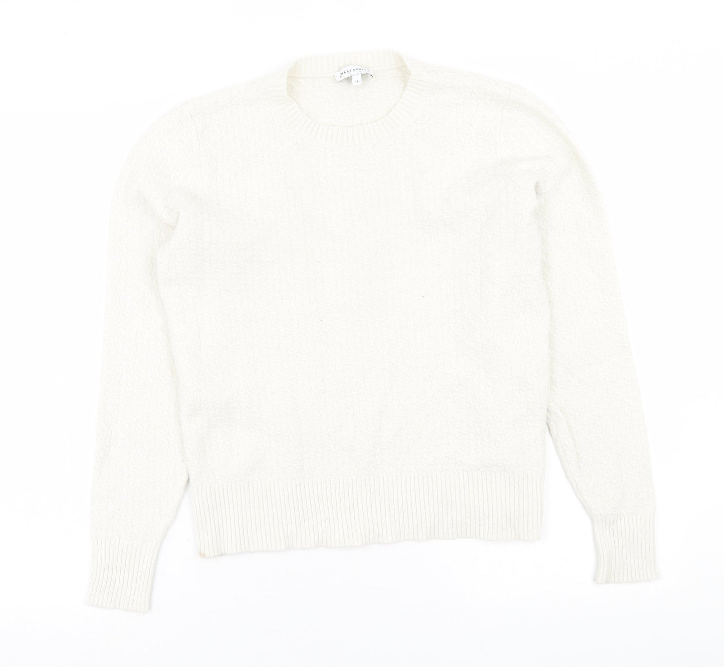 Womens UK Size 14 Warehouse White Pullover Jumper