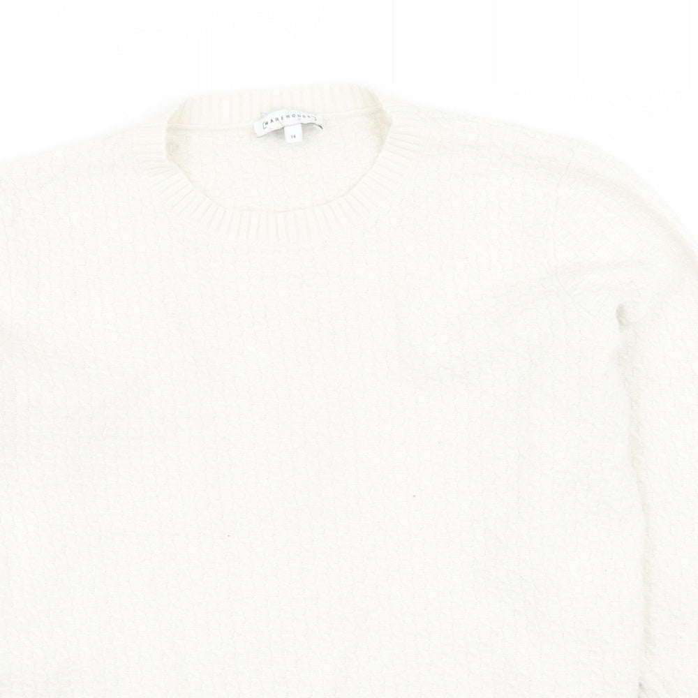 Womens UK Size 14 Warehouse White Pullover Jumper