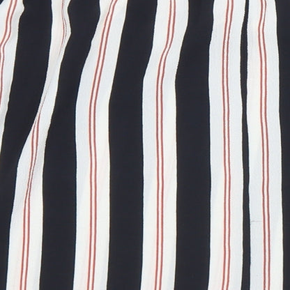 Primark Womens Multicoloured Striped Polyester Basic Blouse Size 10 Off the Shoulder