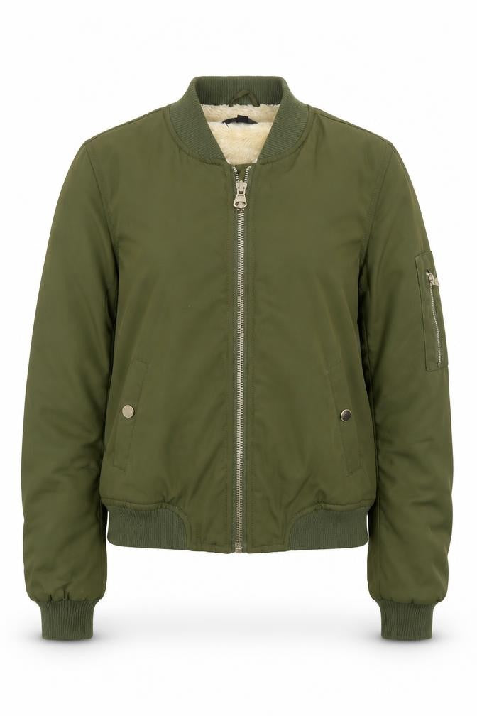 Womens UK Size 6 Missguided Green Bomber Jacket