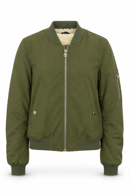 Womens UK Size 6 Missguided Green Bomber Jacket