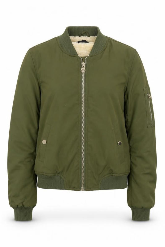Womens UK Size 6 Missguided Green Bomber Jacket