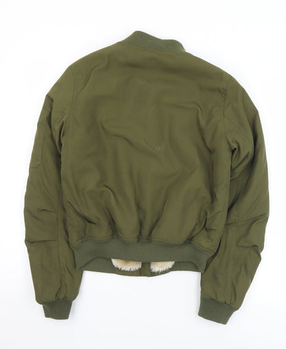 Womens UK Size 6 Missguided Green Bomber Jacket
