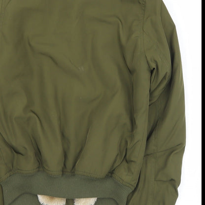 Womens UK Size 6 Missguided Green Bomber Jacket