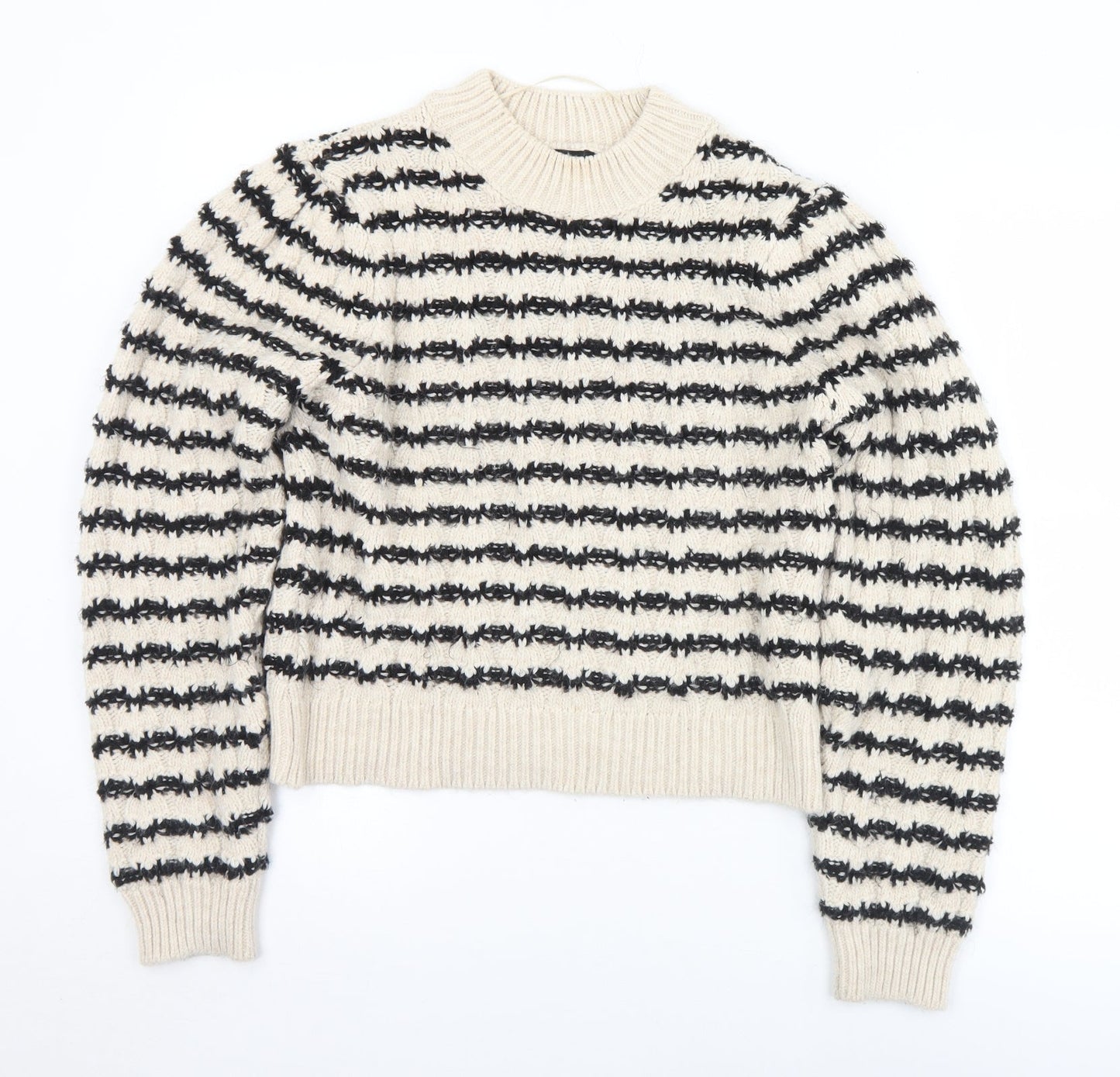 Womens UK Size M MNG Beige Pullover Jumper