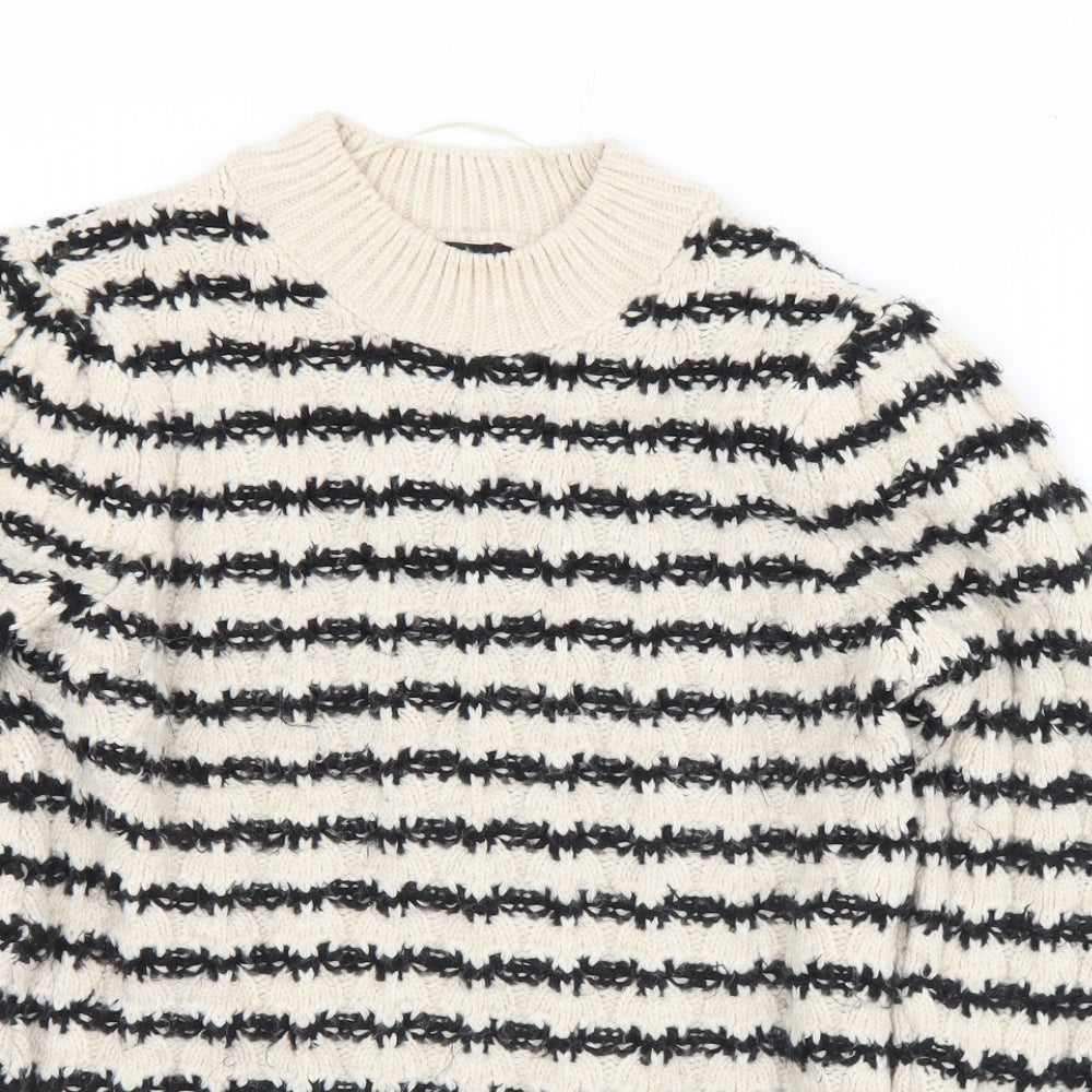 Womens UK Size M MNG Beige Pullover Jumper