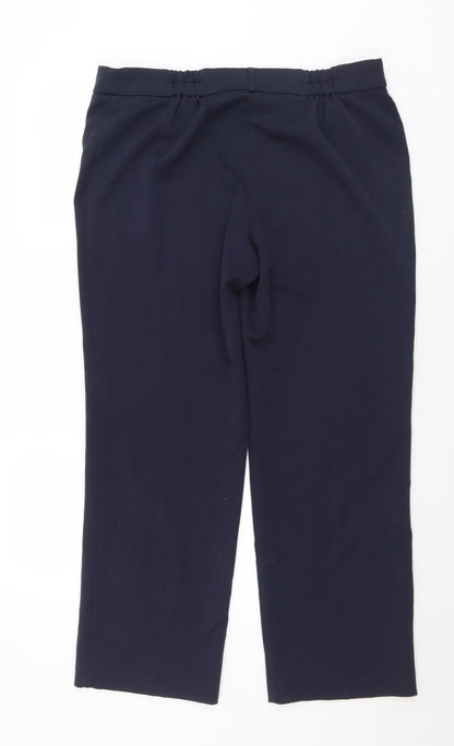 Arcadia Womens Blue  Polyester Trousers  Size 16 L29 in Regular Button