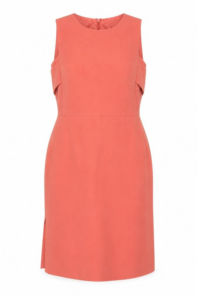 Wearhouse Womens Orange  Polyester Shift  Size 10  Round Neck Zip