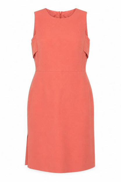 Wearhouse Womens Orange  Polyester Shift  Size 10  Round Neck Zip