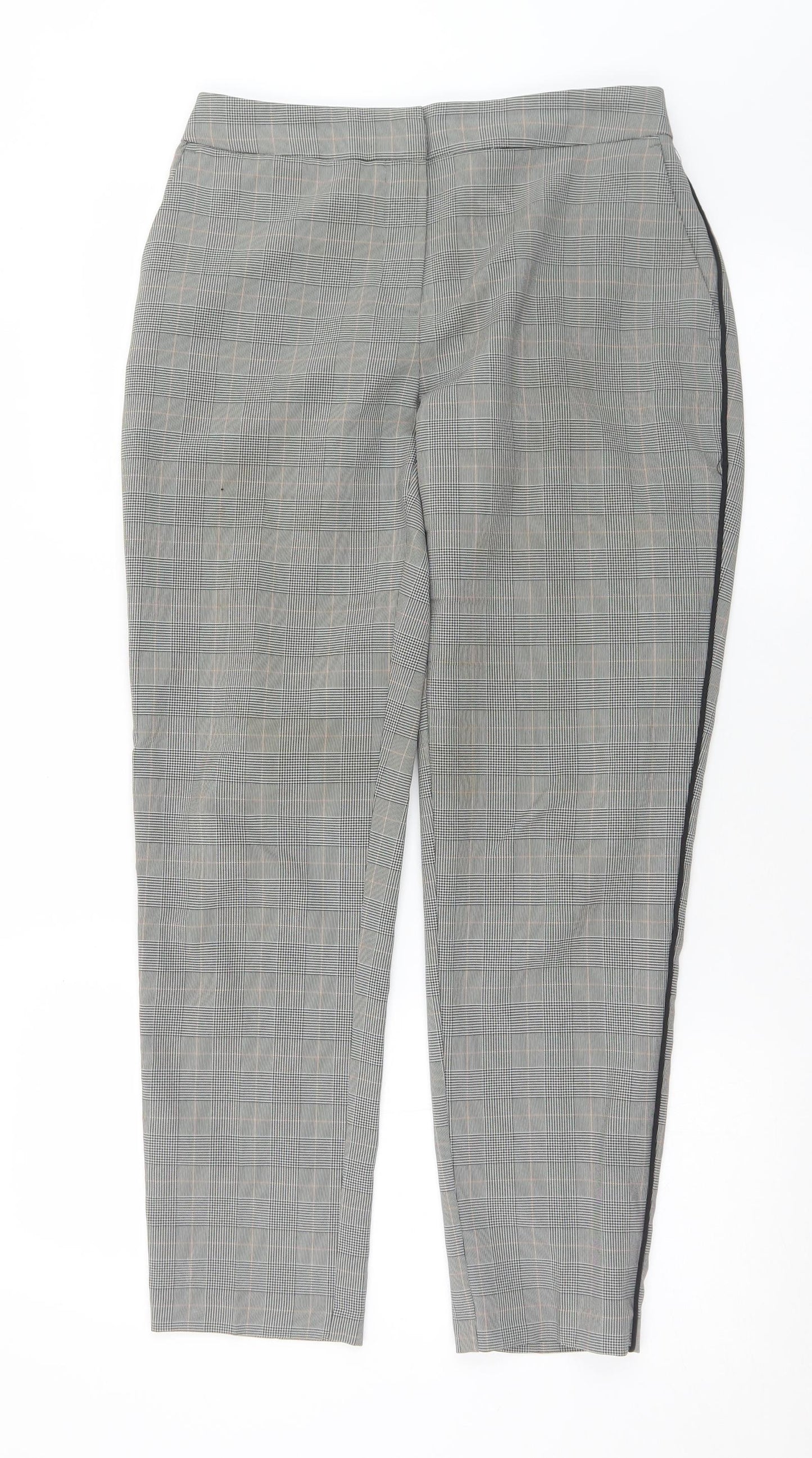 Nutmeg Womens Grey Plaid Polyester Dress Pants Trousers Size 10 L28 in Regular Button