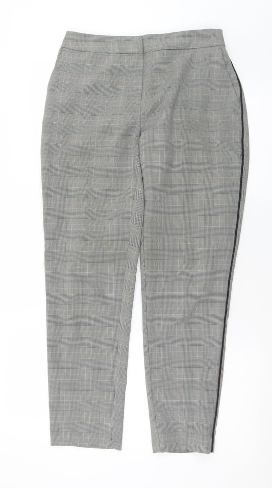 Nutmeg Womens Grey Plaid Polyester Dress Pants Trousers Size 10 L28 in Regular Button