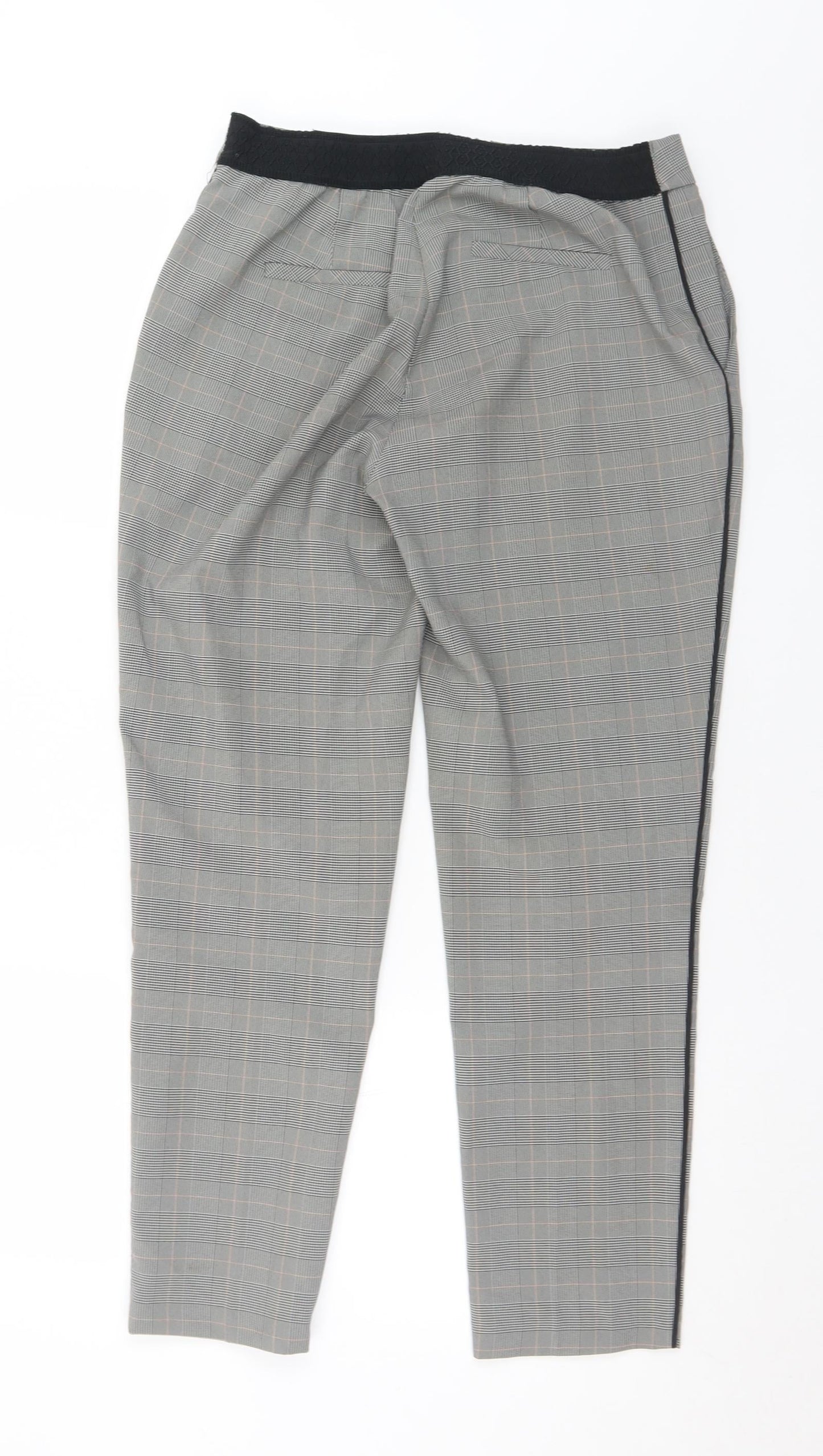 Nutmeg Womens Grey Plaid Polyester Dress Pants Trousers Size 10 L28 in Regular Button