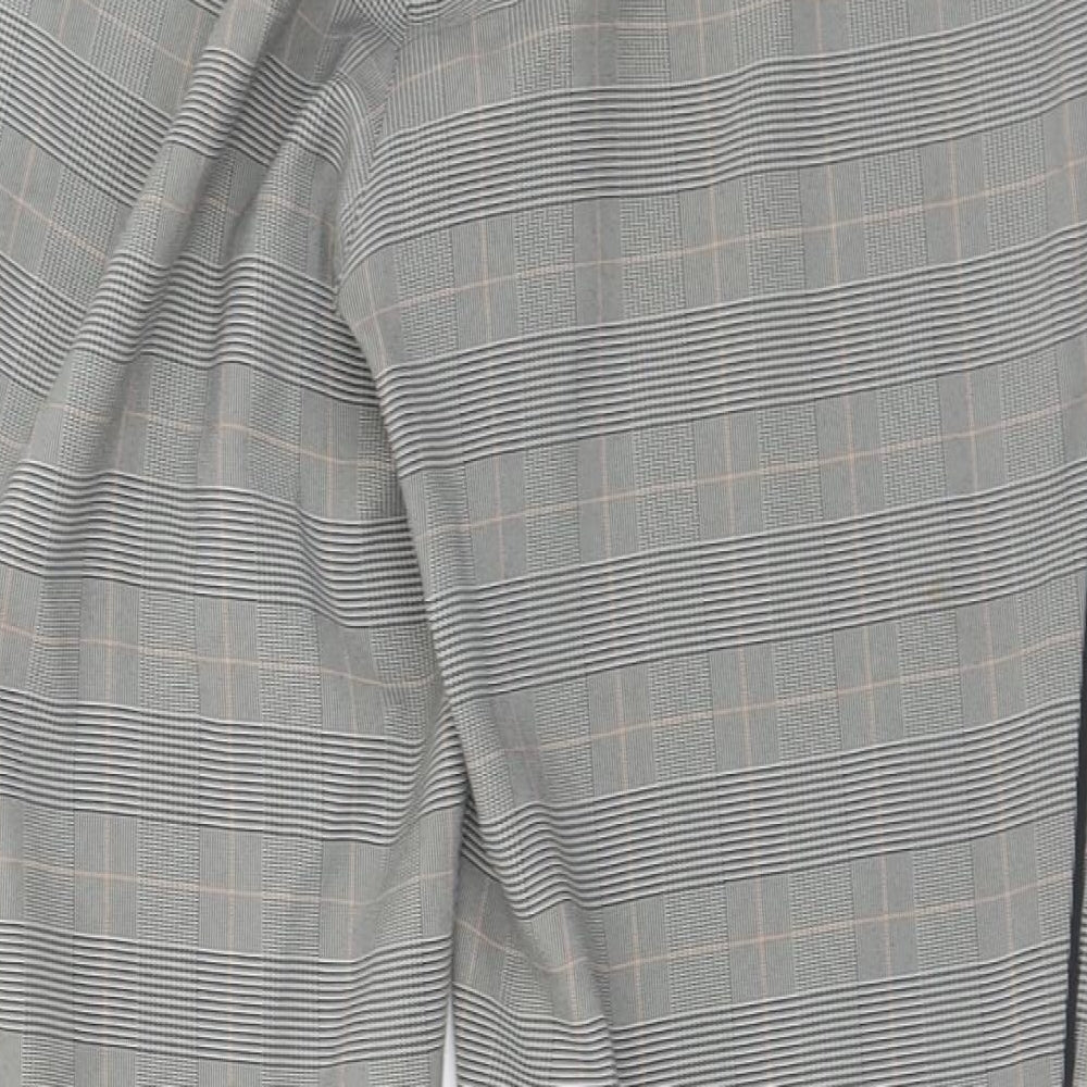 Nutmeg Womens Grey Plaid Polyester Dress Pants Trousers Size 10 L28 in Regular Button