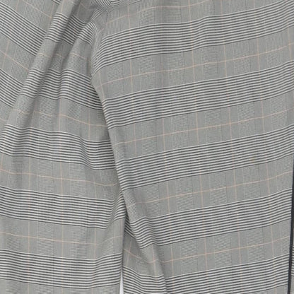 Nutmeg Womens Grey Plaid Polyester Dress Pants Trousers Size 10 L28 in Regular Button