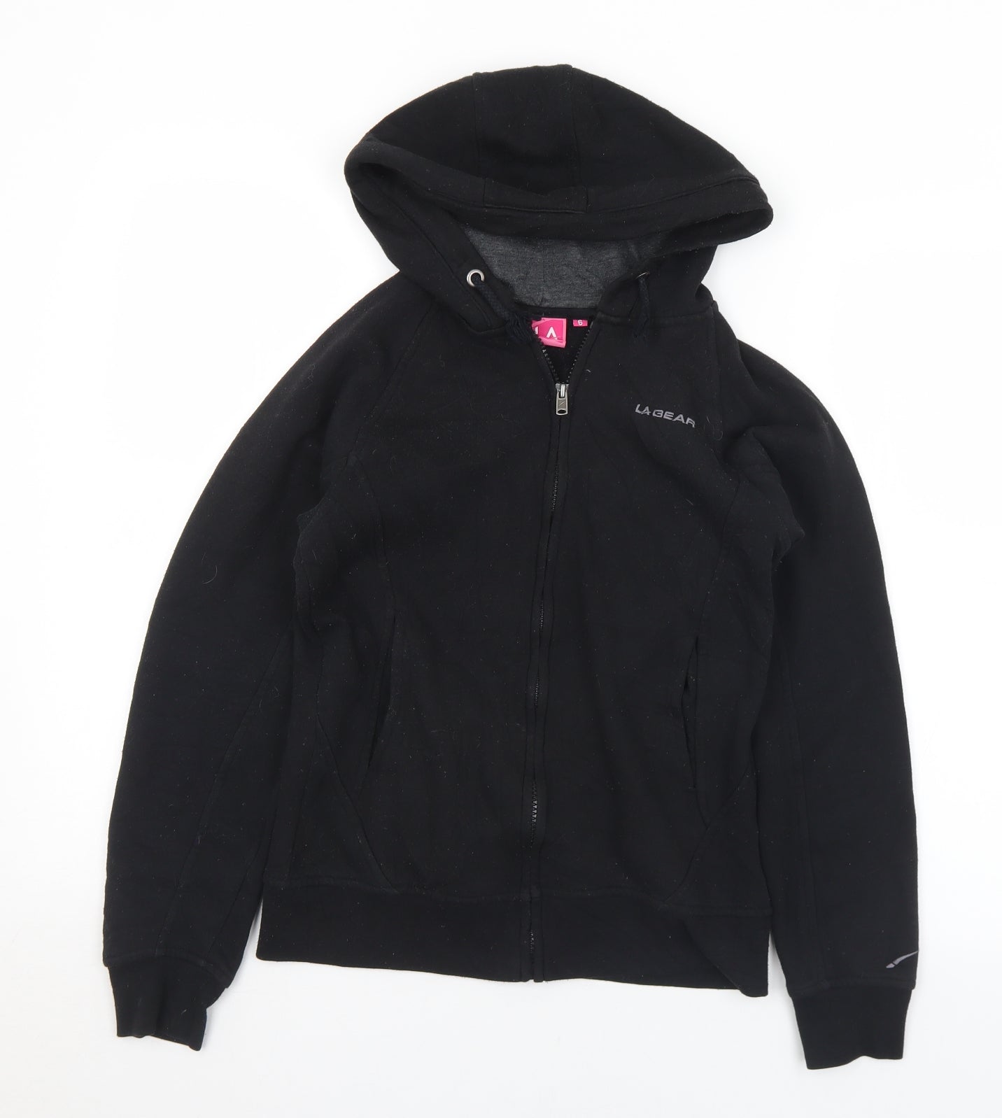 LA Gear Womens Black  Polyester Full Zip Hoodie Size 6  Zip