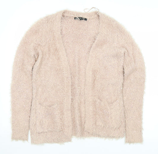 Heart &  Soul Womens Pink Collared  Polyester Cardigan Jumper Size 12