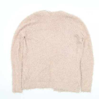 Heart &  Soul Womens Pink Collared  Polyester Cardigan Jumper Size 12