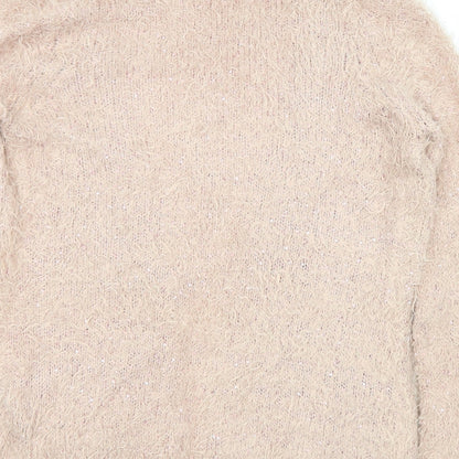 Heart &  Soul Womens Pink Collared  Polyester Cardigan Jumper Size 12