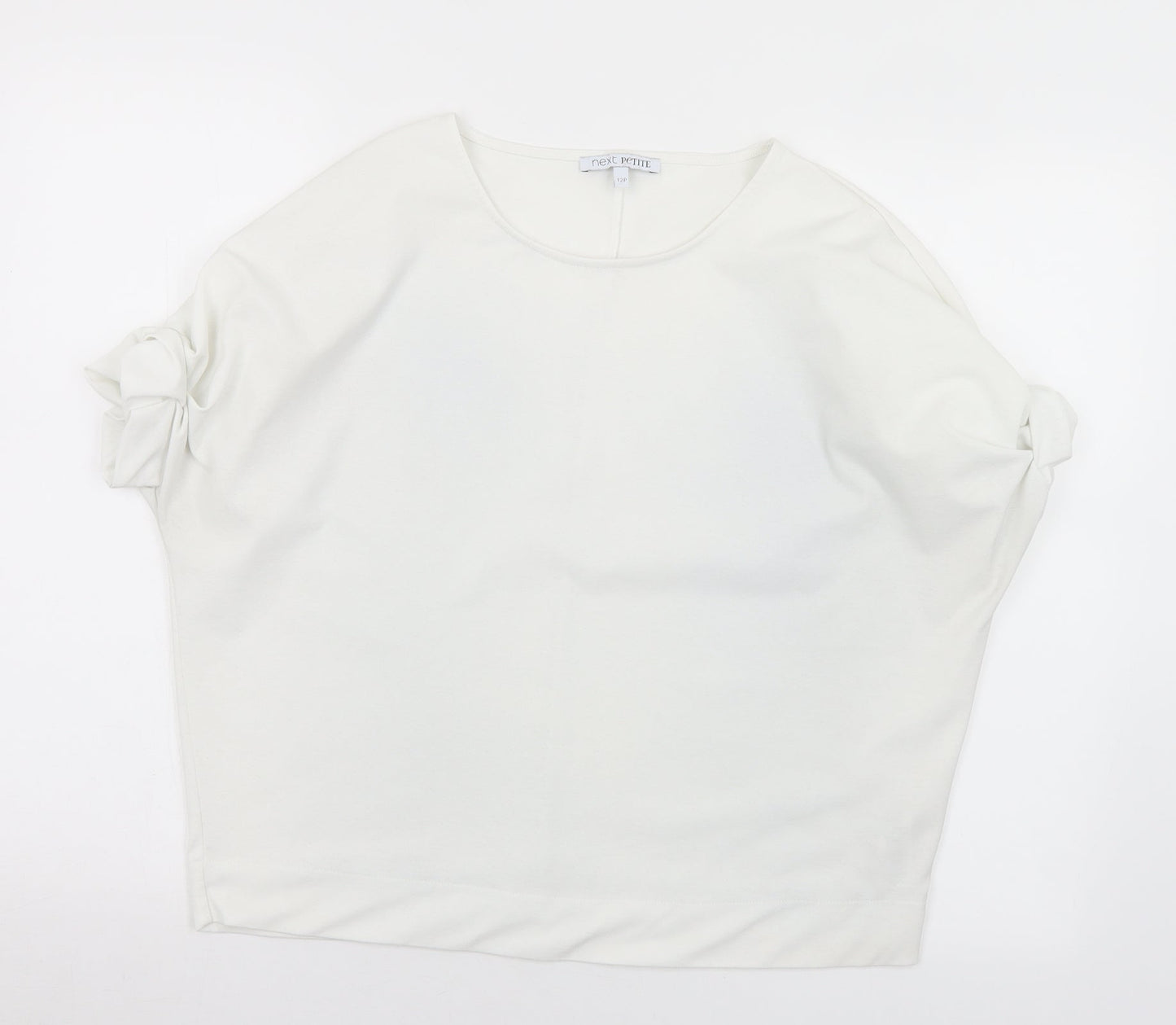 NEXT Womens White  Polyester Jersey T-Shirt Size 12 Round Neck