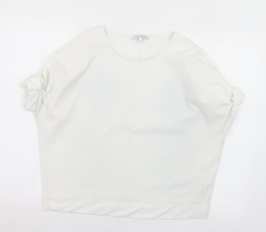 NEXT Womens White  Polyester Jersey T-Shirt Size 12 Round Neck