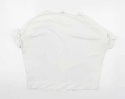 NEXT Womens White  Polyester Jersey T-Shirt Size 12 Round Neck