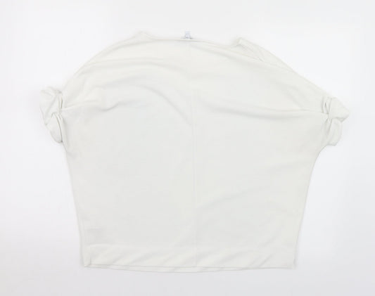 NEXT Womens White  Polyester Jersey T-Shirt Size 12 Round Neck