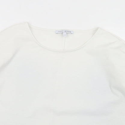 NEXT Womens White  Polyester Jersey T-Shirt Size 12 Round Neck