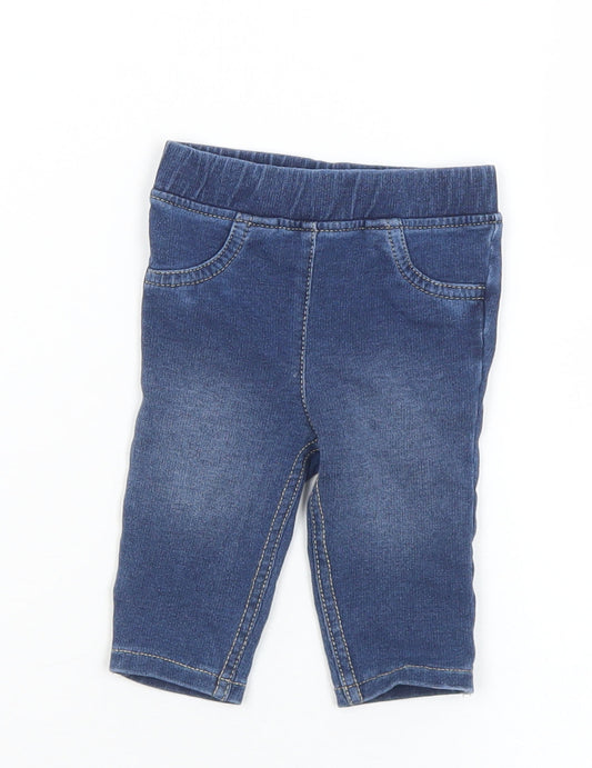 George Girls Blue  Cotton Jogger Jeans Size 0-3 Months