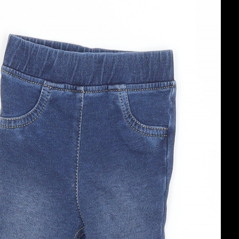 George Girls Blue  Cotton Jogger Jeans Size 0-3 Months