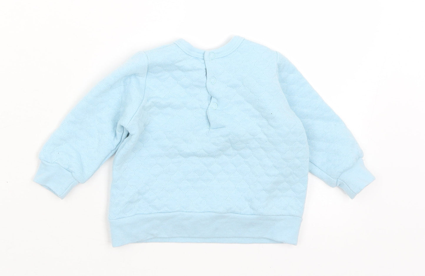 Jack & Lily Girls Blue  Cotton Pullover Jumper Size 3-6 Months  Snap - Unicorn