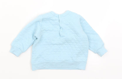 Jack & Lily Girls Blue  Cotton Pullover Jumper Size 3-6 Months  Snap - Unicorn