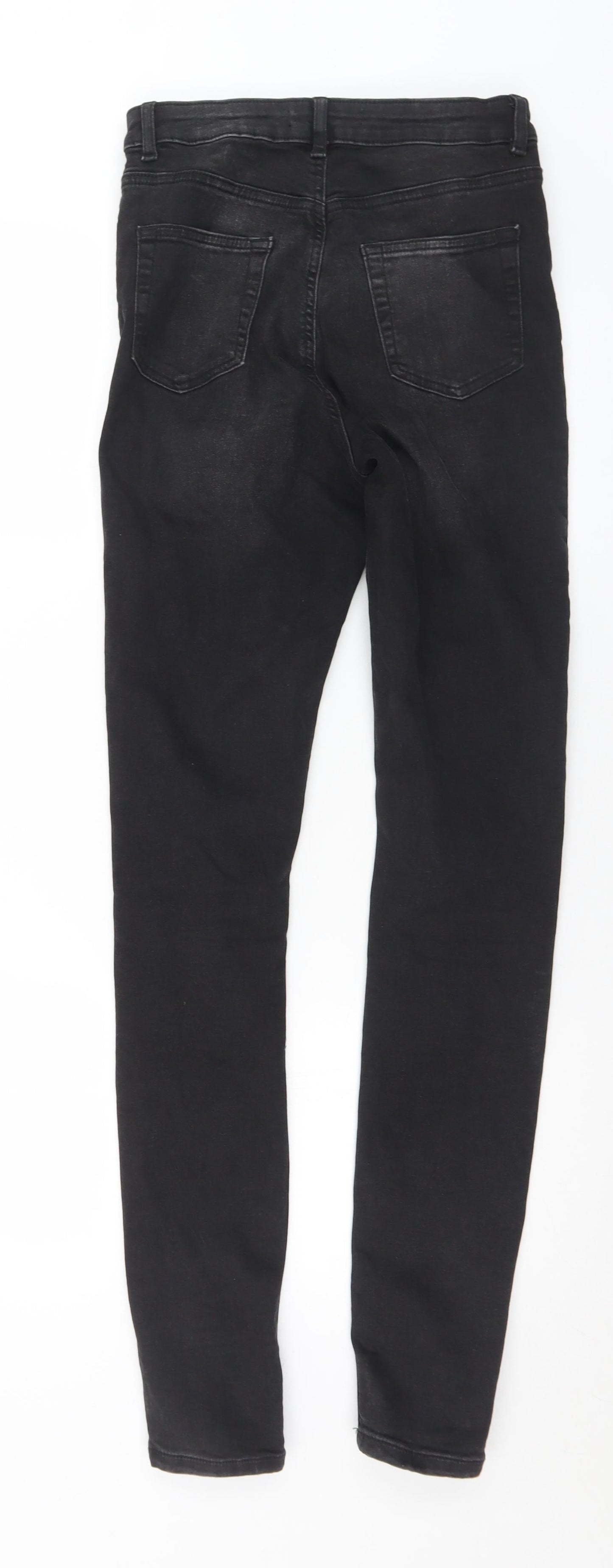 Denim & Co. Womens Black  Cotton Skinny Jeans Size 10 L32 in Slim Button