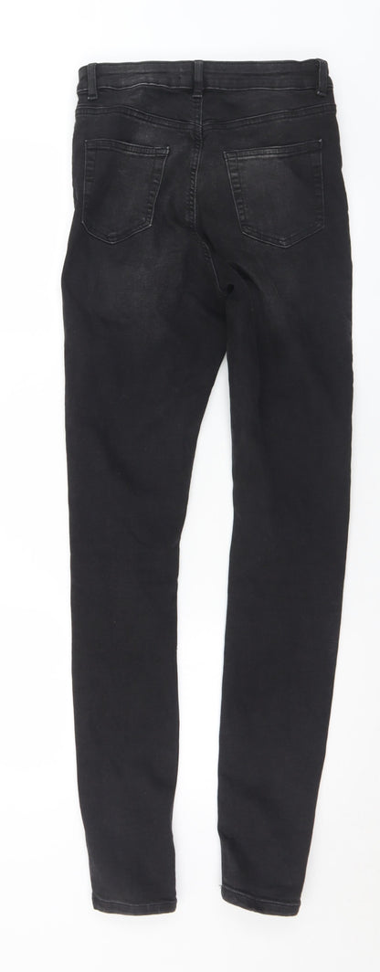 Denim & Co. Womens Black  Cotton Skinny Jeans Size 10 L32 in Slim Button