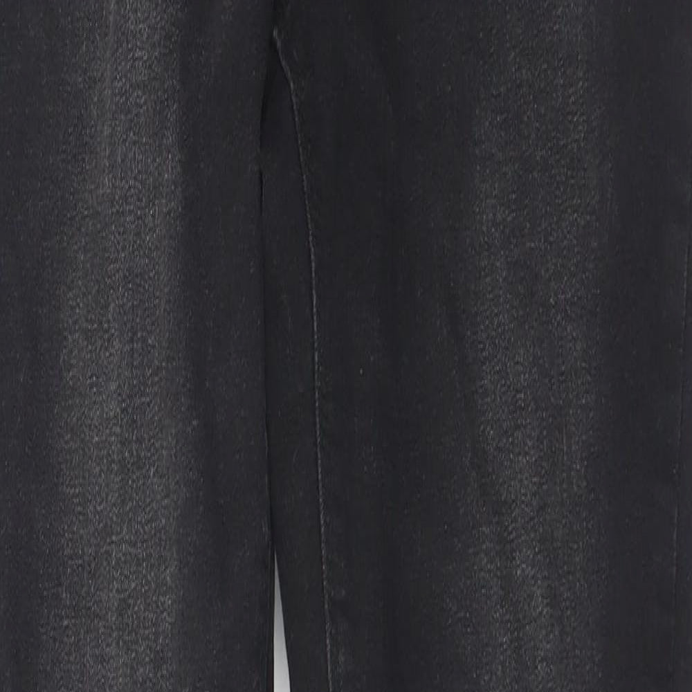 Denim & Co. Womens Black  Cotton Skinny Jeans Size 10 L32 in Slim Button