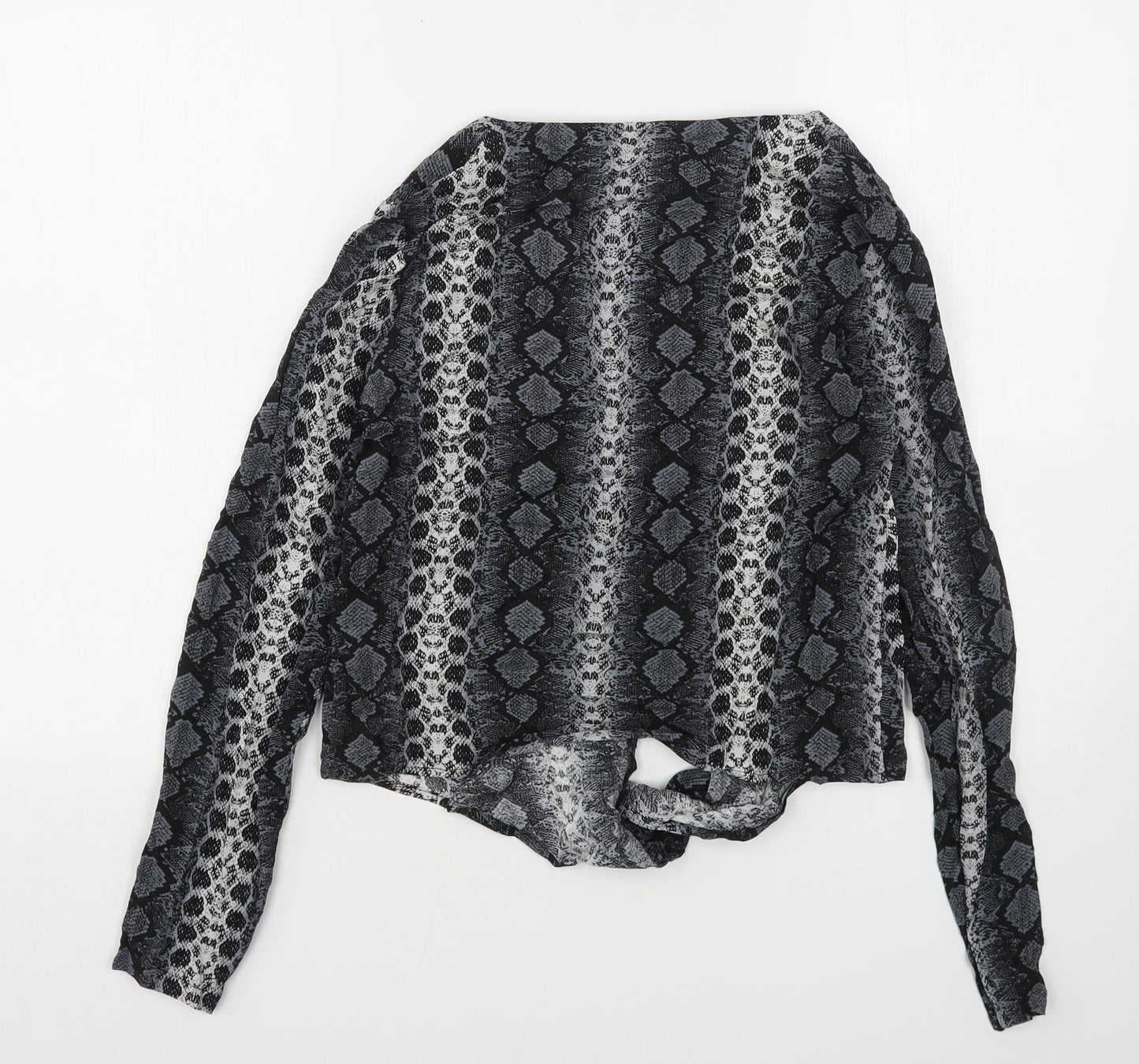 Womens UK Size 6 H&M Grey Basic Button-Up