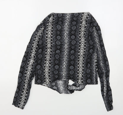 Womens UK Size 6 H&M Grey Basic Button-Up