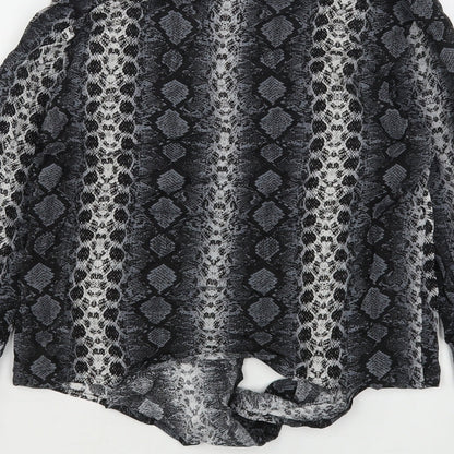 Womens UK Size 6 H&M Grey Basic Button-Up