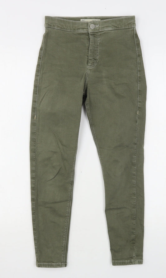 Topshop Womens Green  Cotton Skinny Jeans Size 26 in L24 in Regular