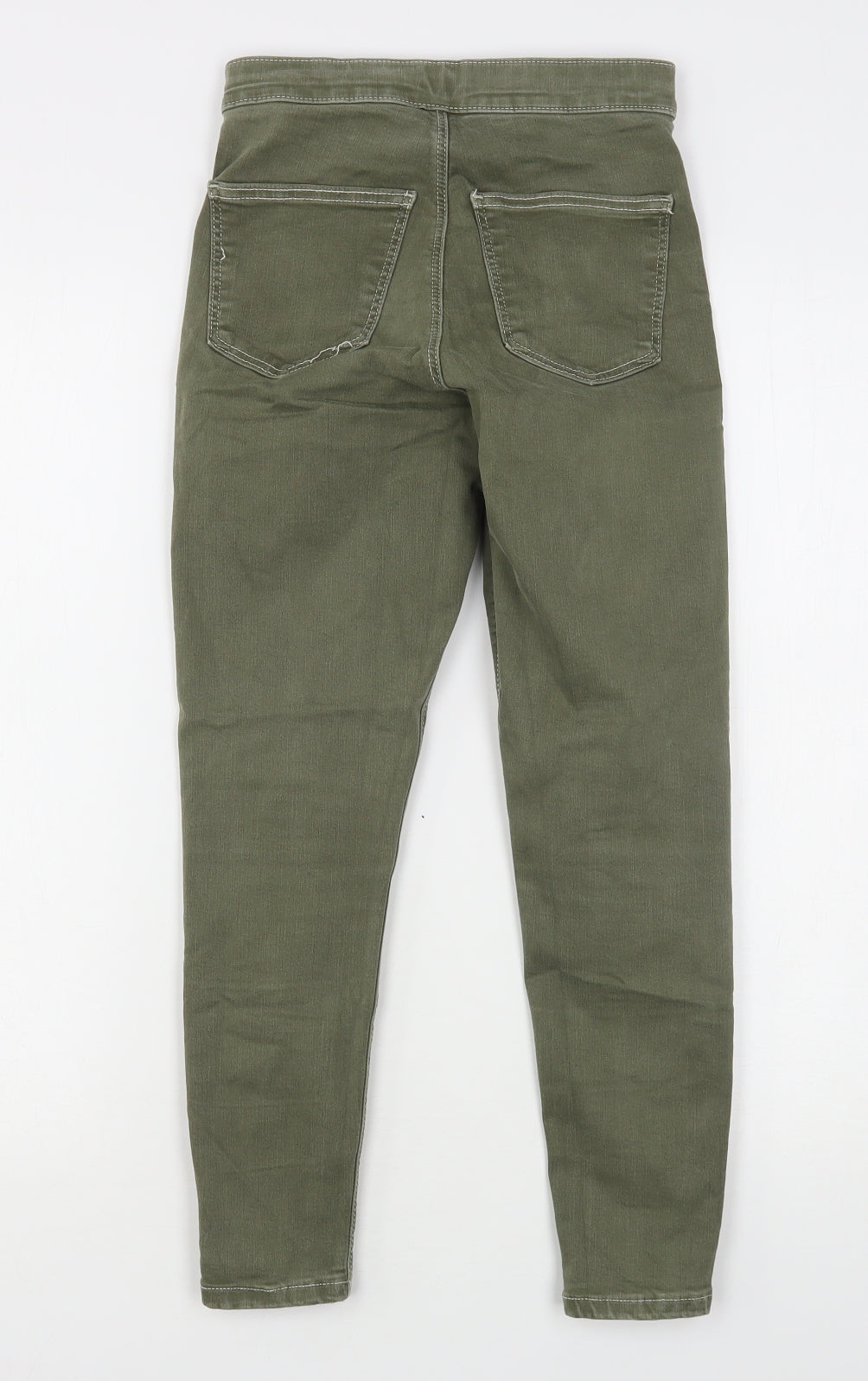 Topshop Womens Green  Cotton Skinny Jeans Size 26 in L24 in Regular
